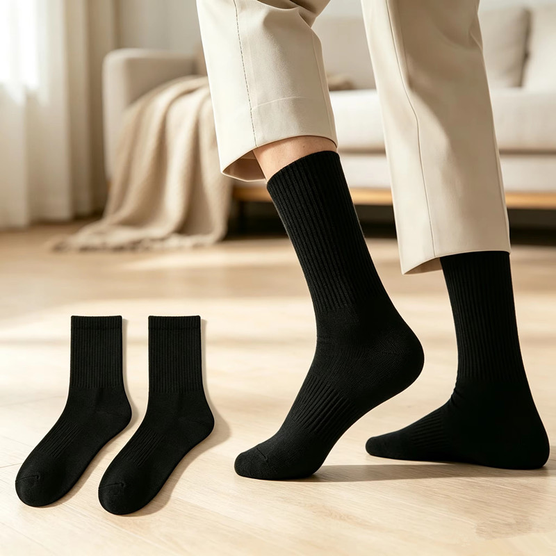 Sock Garter Men - 2 Paar Crew-Sportsocken für Herren, feuchtigkeitsableitende,