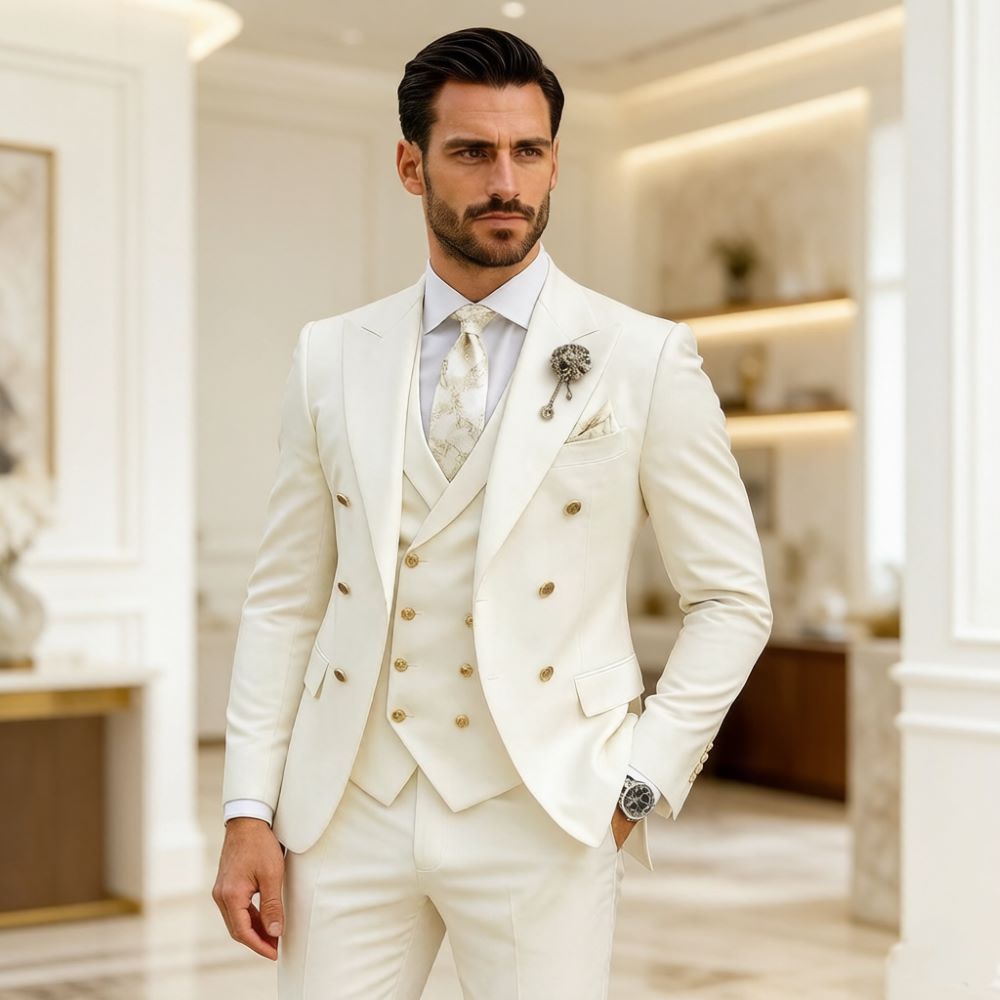 Herren Elfenbein Hochzeitsanzu – Men Formal Wear Modern Bewertung und Preis