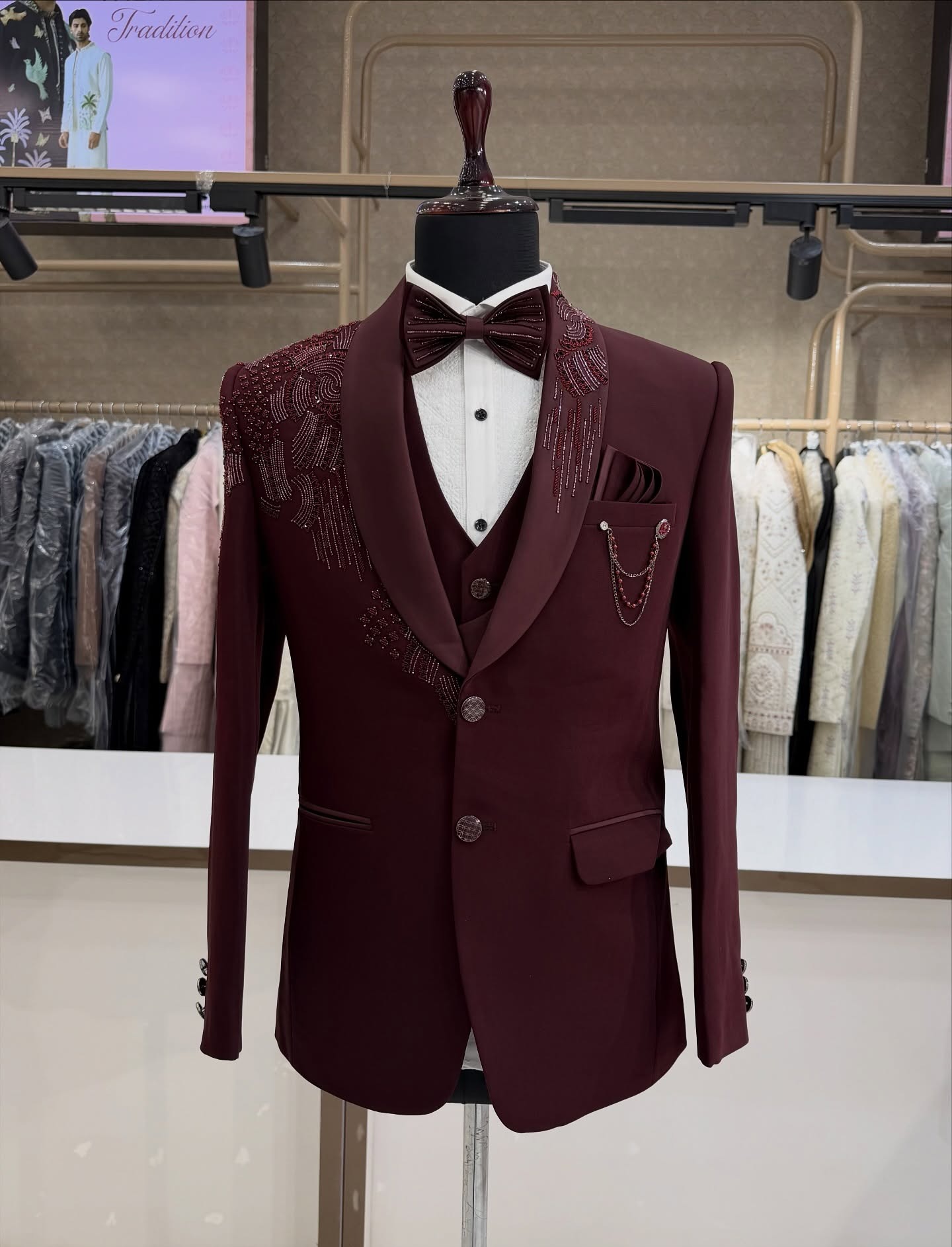 3-teiliger Bräutigam Hochzeits – Men Formal Wear Modern Bewertung und Preis